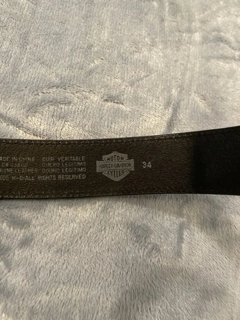 Harley Davidson Black Leather Belt Without Buckle Size 34 Men’s